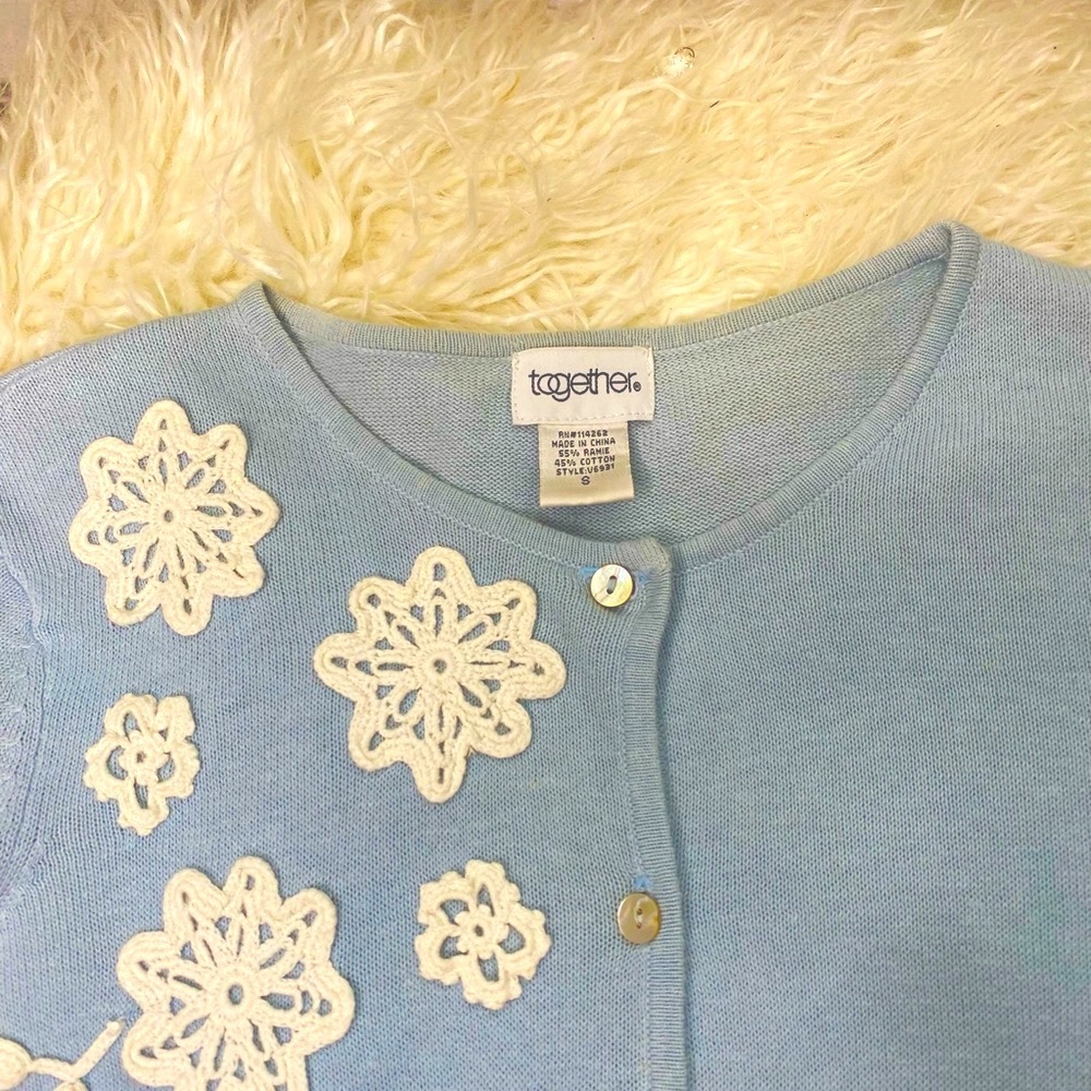Light Blue Snowflake❄️Sweater, Small - Picture 3 of 7